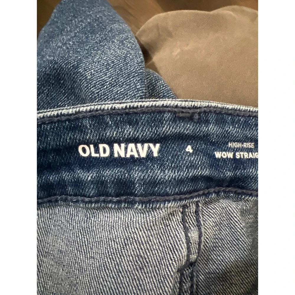 OLD NAVY High Rise WOW Straight Leg Blue Wash Denim‎ Jeans Womens Size 4